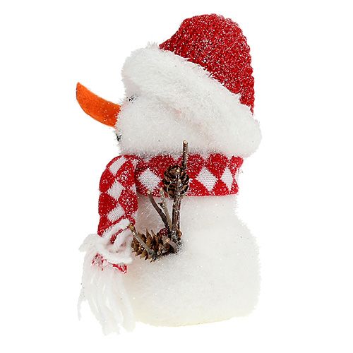 Floristik24 Schneemann weiß-rot beflockt 24cm