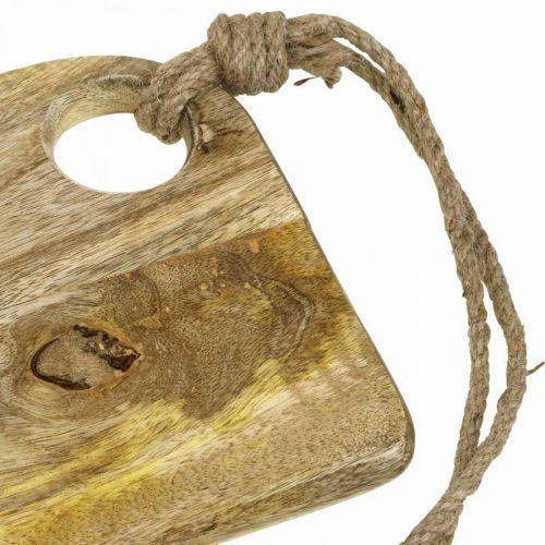 Deko Tablett Mango Holz Natur Serviertablett mit Kordel 58×19cm