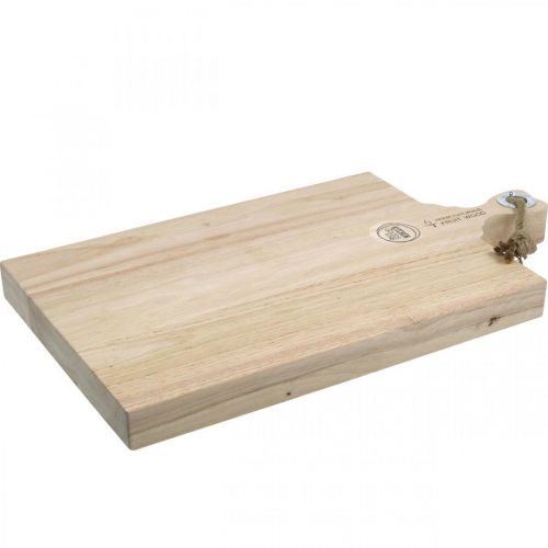 Schneidebrett Mangoholz, Dekotablett mit Griff Echtholz 38×26,5cm L48cm