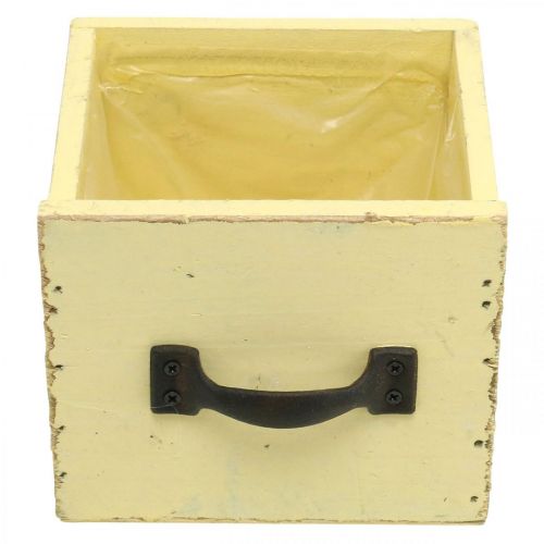 Artikel Shabby Deko Schublade zum Bepflanzen Gelb Holz 12,5×12,5×10cm