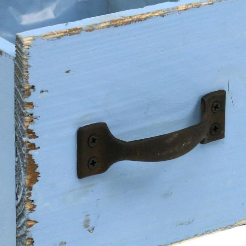 Pflanzkasten Holz-Schublade Hellblau Shabby 12,5×12,5×10cm