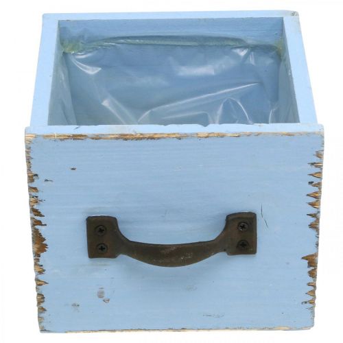 Artikel Pflanzkasten Holz-Schublade Hellblau Shabby 12,5×12,5×10cm