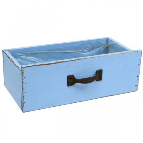 Floristik24 Pflanzschublade Holz Hellblau Shabby Chic Pflanzkasten 25×13×8cm