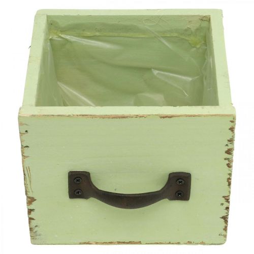 Artikel Übertopf Pflanz-Schublade Hellgrün Shabby Chic 12,5×12,5×10cm