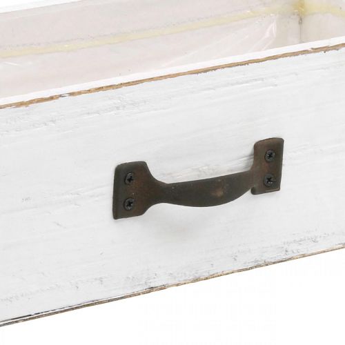 Floristik24 Deko-Schublade Weiß Pflanzkasten Holz Vintage Look 25×13×8cm