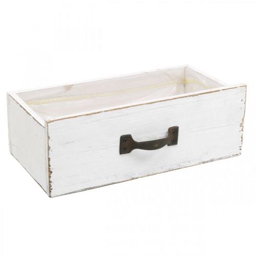 Deko-Schublade Weiß Pflanzkasten Holz Vintage Look 25×13×8cm