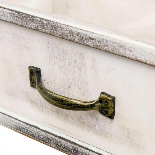 Pflanzgefäß Holzschublade Creme Vintage 40/35/30/25cm 4er-Set
