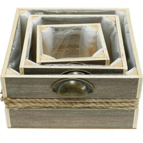 Artikel Pflanzkasten Holz-Schublade Blumenkasten 26/20/14cm 3er-Set