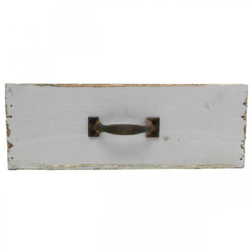 Floristik24 Pflanzgefäß Holzschublade Shabby Chic Grau 25x13x9cm