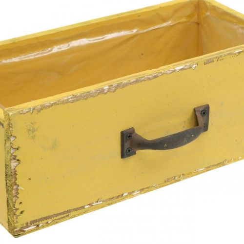 Floristik24 Pflanzkasten Holzschublade Shabby Chic Gelb 25x13x9cm