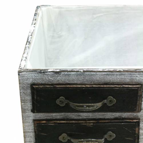 Floristik24 Pflanzgefäß Schubladen Holz Metall Weiß 40/36/32cm 3 St