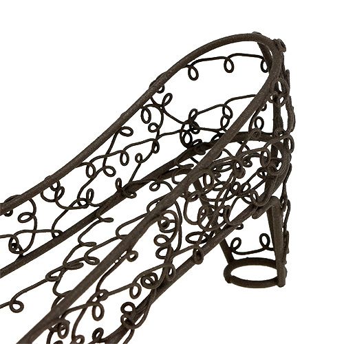 Floristik24 Schuh aus Draht 19cm x 7cm H7,5cm Braun