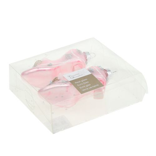 Floristik24 Deko Pumps für den Christbaum Rosa 10cm 2St