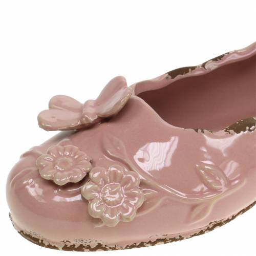 Floristik24 Pflanzgefäß Damenschuh Keramik Rosa 24cm