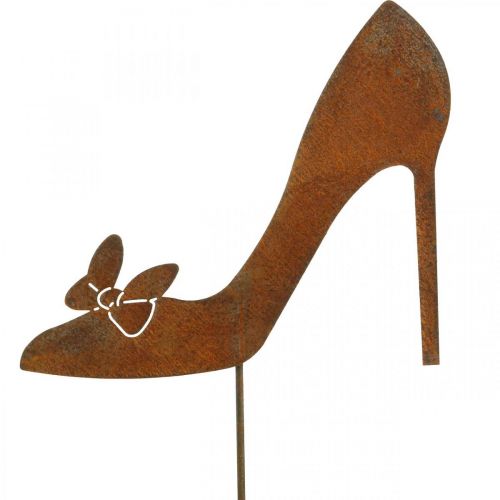 Märchenhafter Schuh, Dekostecker Edelrost, Gartendeko, Metallstecker H29cm