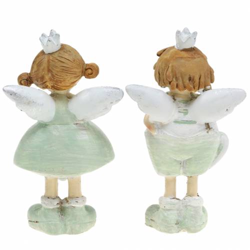 Floristik24 Deko-Figur Schutzengel Prinz Prinzessin Grau Weiß 11cm 6St