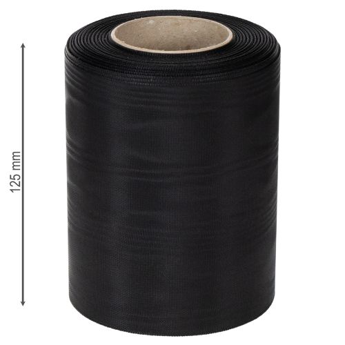 Schwarzes Kranzband aus Acetat 125mm x 25m für Trauerfloristik und Dekoration | Floristik24.at