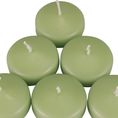 Floristik24 Schwimmkerzen Grün Wenzel Kerzen Softgrün 30×50mm 8 St