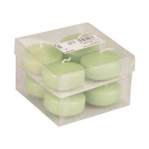 Floristik24 Schwimmkerzen Grün Wenzel Kerzen Softgrün 30×50mm 8 St