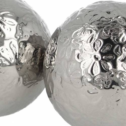 Floristik24 Schwimmkugel Blüten Silbern Metall Ø5,5cm Sortiert 6St