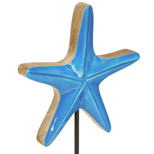 Artikel Seestern Deko auf Sockel Maritim Natur Blau Holz H25cm