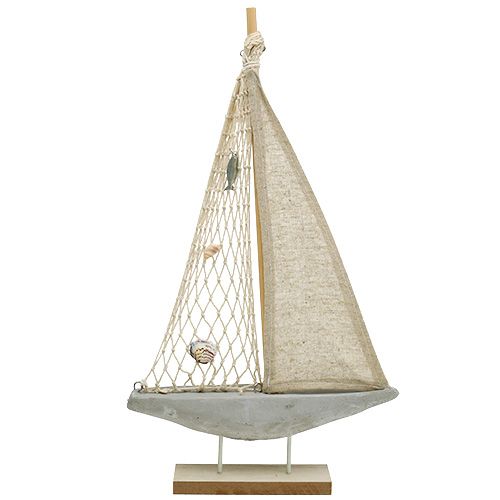 Floristik24 Segelboot aus Holz zum Dekorieren 25cm x 43cm