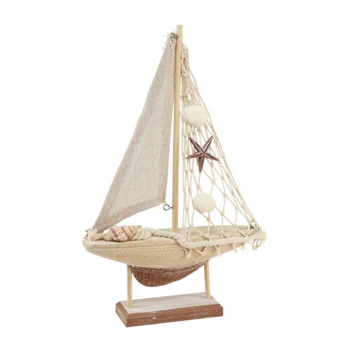 Floristik24 Segelboot Deko Segelschiff Holz Braun 17,5×4×27,5cm