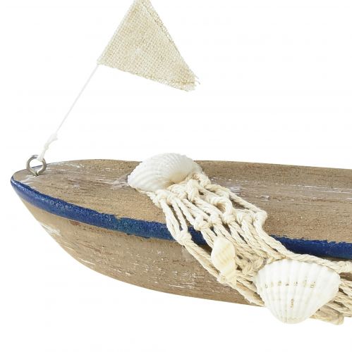 Artikel Deko Schiff Holz Segelboot Vintage mit Muscheln H22cm 2St