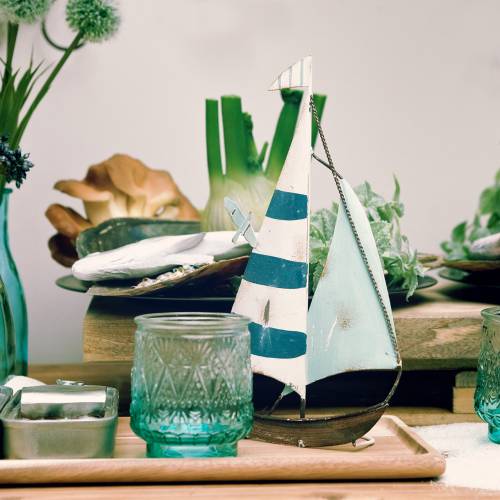 Floristik24 Segelboot Metall 15cm x 28cm