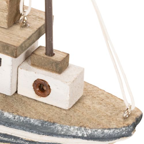 Schiff Deko maritim aus Holz mit Standfuß 20cm mehrfarbig | Floristik24.at