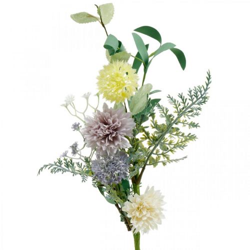 Floristik24 Seidenblumen im Bund, Sommerdeko, Chrysanteme und Kugeldistel, Kunstblumen L50cm