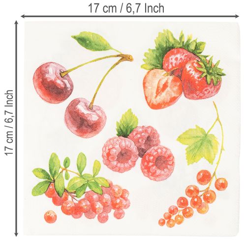 Papierservietten Beerenmotiv 3-lagig 33x33 cm 20 Stück | Floristik24.at