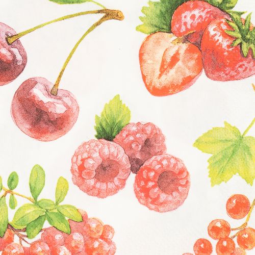 Papierservietten Beerenmotiv 3-lagig 33x33 cm 20 Stück | Floristik24.at