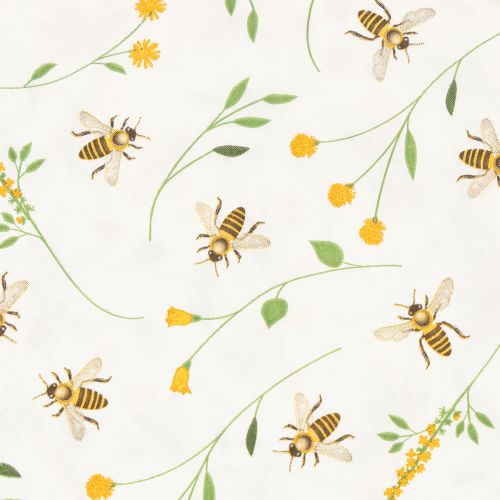 Bienen-Servietten aus Papier mit Blumenmotiv 33x33cm 20 Stück für Tischdekoration | Floristik24.at