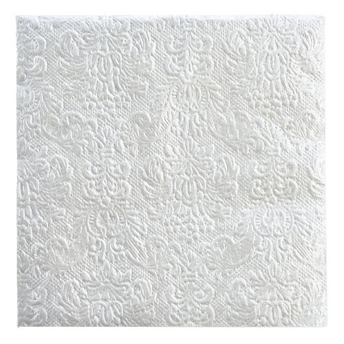 Artikel Servietten Farbe Silber Geprägt Ornament 33x33cm 15St