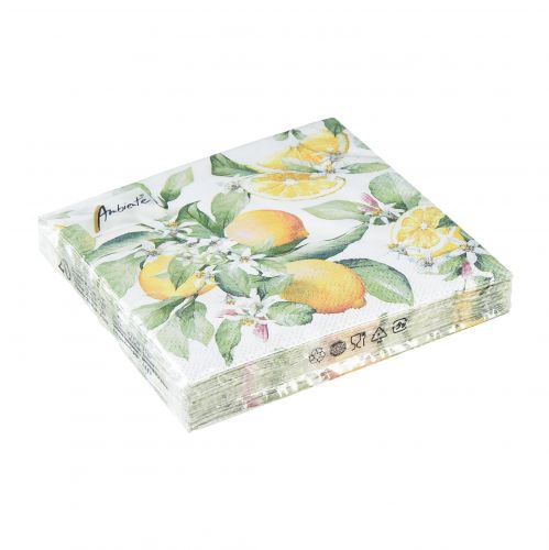 Floristik24 Servietten Sommer Tischdeko Zitronen Deko 25x25cm 20 St