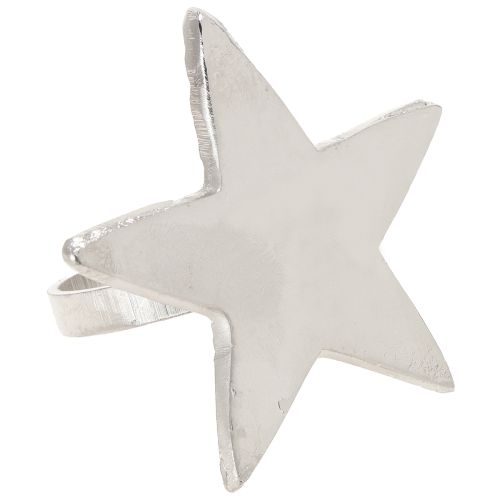 Floristik24 Serviettenhalter Stern Serviettenringe Silber Metall 7cm Ø4cm 4 St