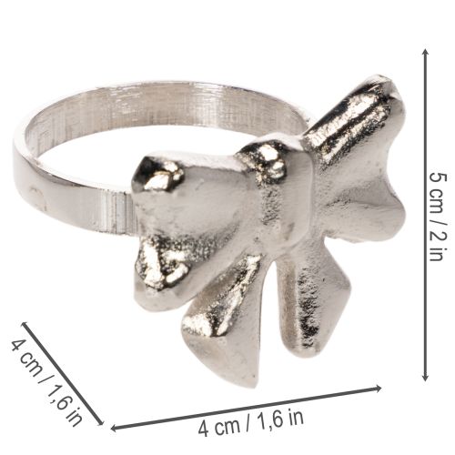 Serviettenringe Schleifen-Design Silber Metall 5 cm 4 Stück | Floristik24.at