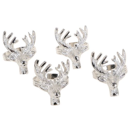 Artikel Serviettenringe Silber Hirsch Metall Serviettenhalter Ø4cm 4 St