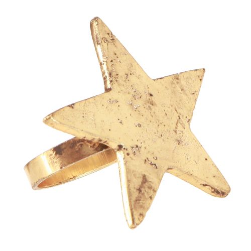 Floristik24 Serviettenringe Stern Gold Antik Optik Metall 6,5cm Ø4cm 4 St
