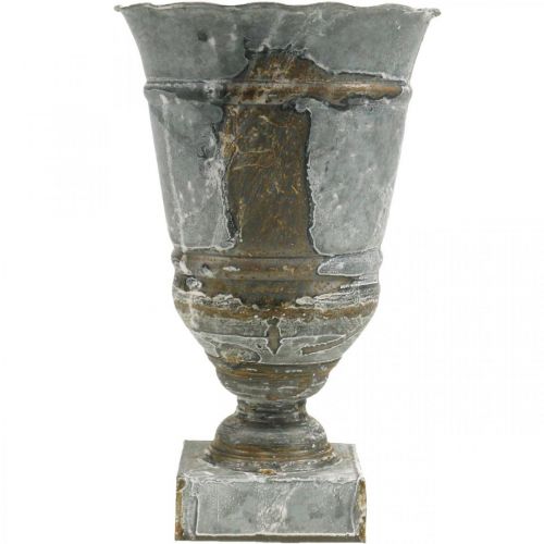 Floristik24 Shabby Chic Pokal Metall Tischdeko Pokalvase Ø18,5 H30cm