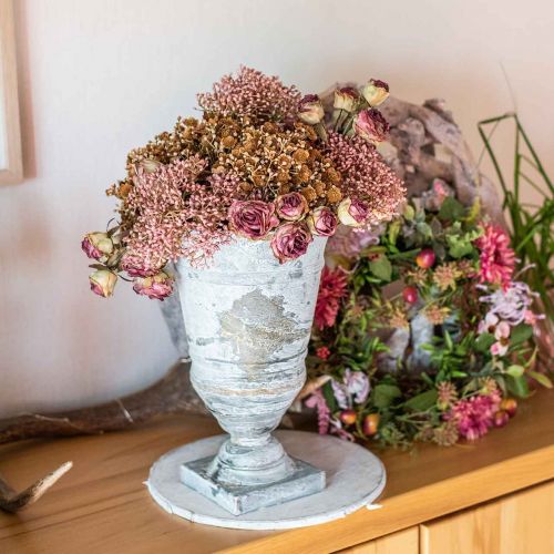 Floristik24 Shabby Chic Pokal Metall Tischdeko Pokalvase Ø18,5 H30cm