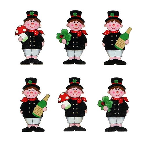 Floristik24 Silvester Deko Schornsteinfeger 5cm 24St