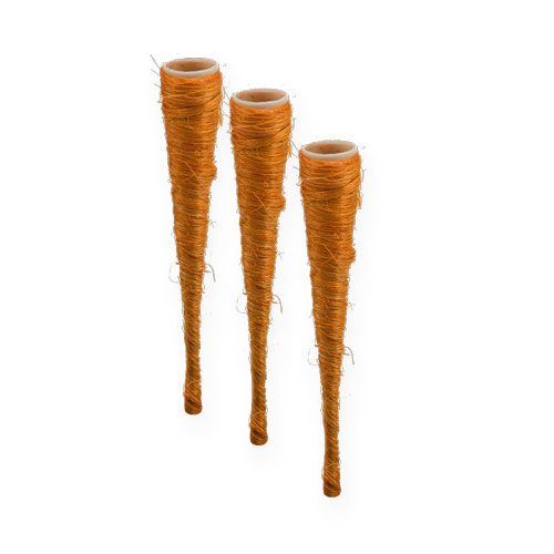 Floristik24 Sisal-Spitzvase Orange Ø1,5cm L15cm 20St