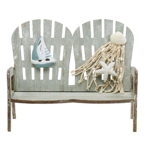 Floristik24 Deko Sitzbank maritim Grau 17cm x 13cm x 8cm