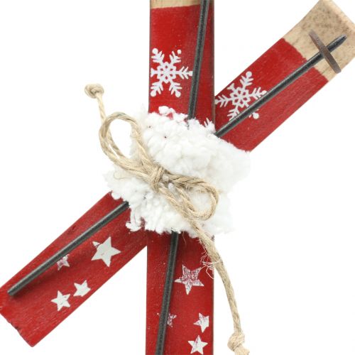 Floristik24 Skipaar Rot zum Hängen Weihnachtsbaum 13,7cm x 7cm 3St
