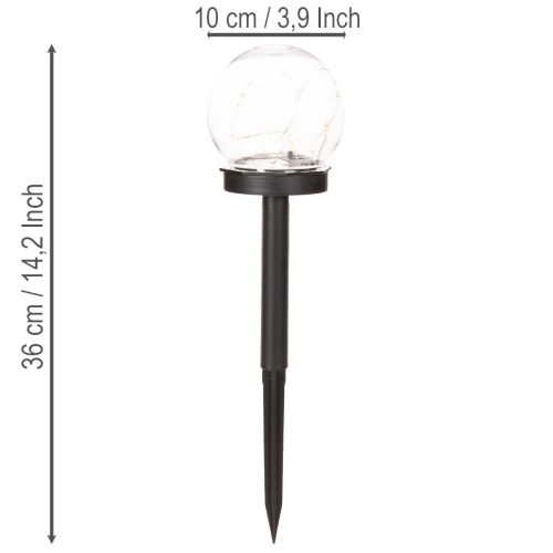 Gartenleuchte Kugelform mit Erdspieß 36 cm Schwarz 4er-Set | Floristik24.at