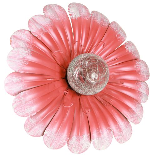 Floristik24 Solar LED Blume Gartenleuchte LED Metall Rosa Ø30cm
