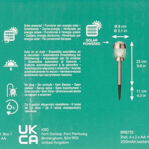 Solar-Kugelleuchte mit Erdspieß 36 cm, 4er Set, silberfarben | Floristik24.at