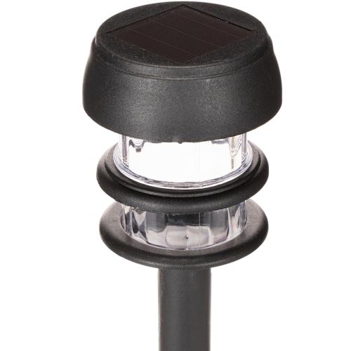 Solar-Gartenleuchten Set mit Erdspieß, 35 cm, 6 Stück, Kunststoff, Schwarz | Floristik24.at
